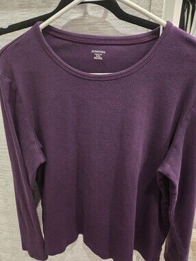 Womens St. John's Bay Purple Long Sleeve Crewneck Top